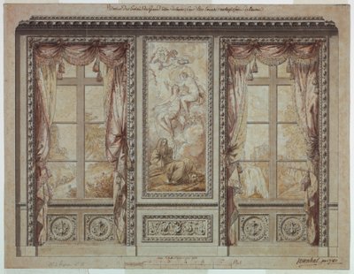 Design for a Window Wall with Tapestry Panel by Jean Baptiste Marechal